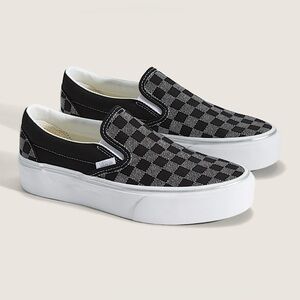 Vans Classic Slip-On Platform Checkerboard Shoe Women 9.0 US
